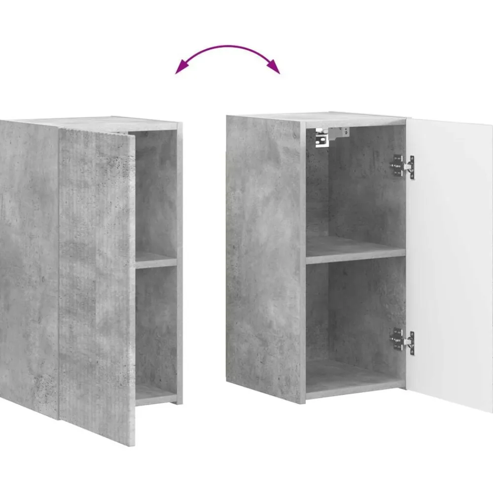 vidaXL Muebles Tv-Conjunto de mueble de TV 5 pcs Gris Concreto