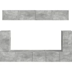 vidaXL Muebles Tv-Conjunto de mueble de TV 5 pcs Gris Concreto