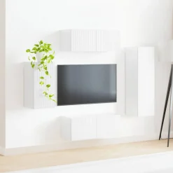 vidaXL Muebles Tv-Conjunto de mueble de TV 4 pcs Madera de ingeniería