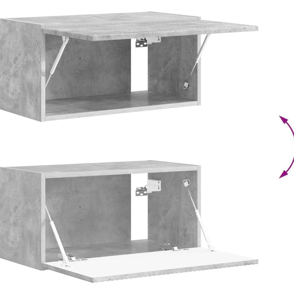 vidaXL Muebles Tv-Conjunto de mueble para TV de pared 4 pcs Gris Concreto