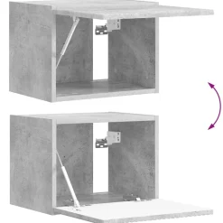 vidaXL Muebles Tv-Conjunto de mueble para TV de pared 4 pcs Gris Concreto