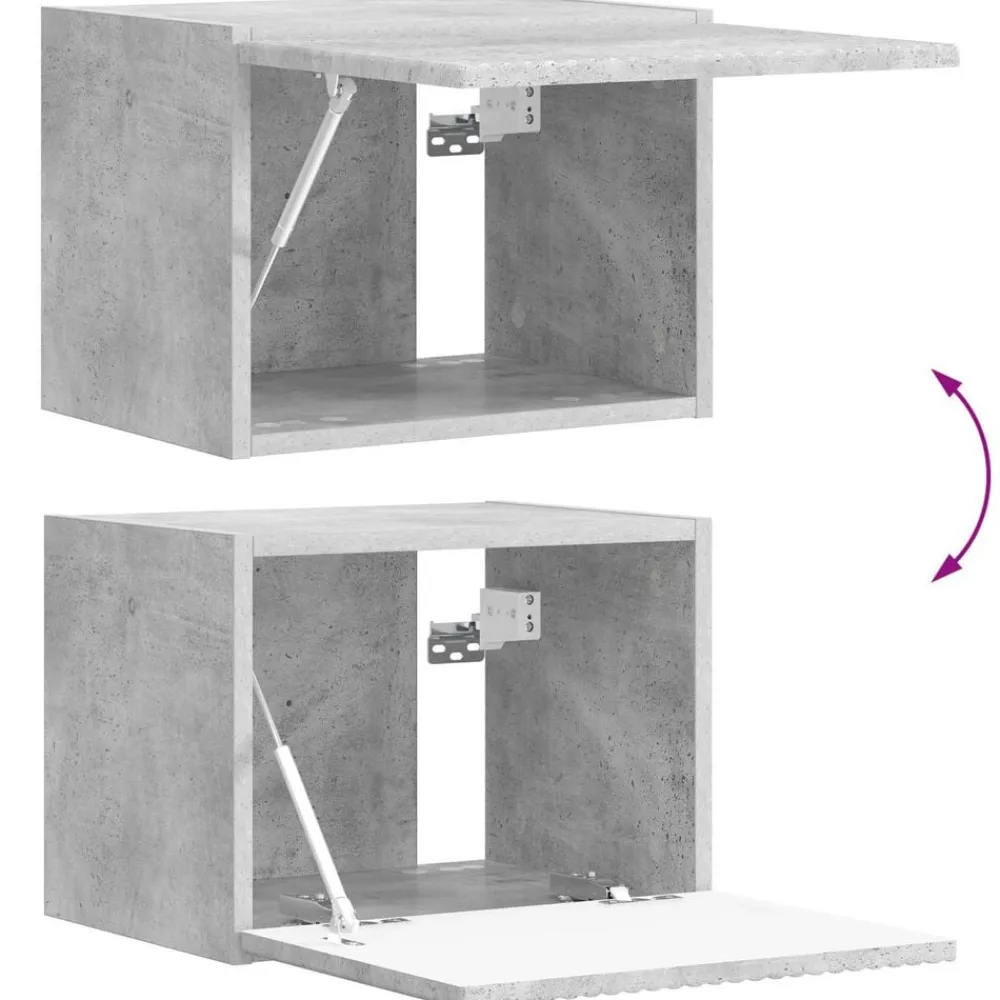 vidaXL Muebles Tv-Conjunto de mueble para TV de pared 4 pcs Gris Concreto