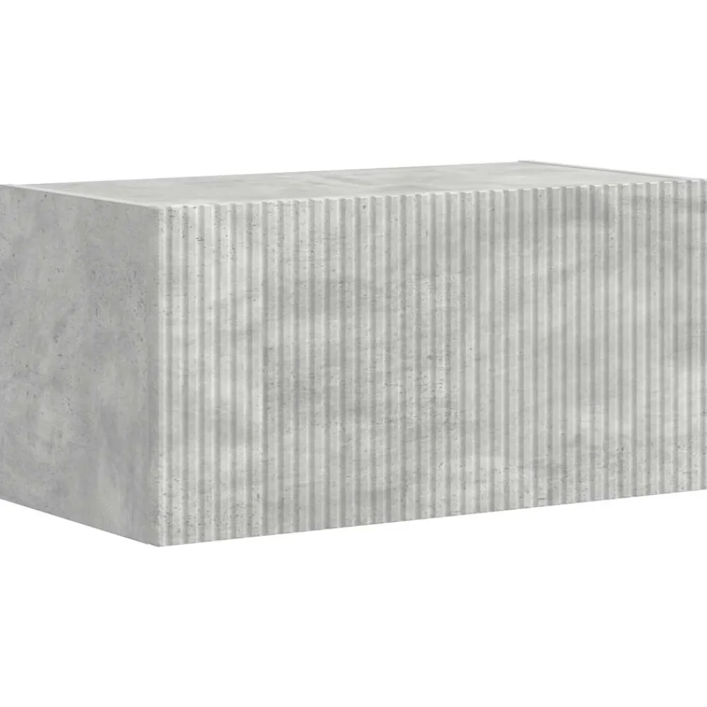 vidaXL Muebles Tv-Conjunto de mueble para TV de pared 4 pcs Gris Concreto