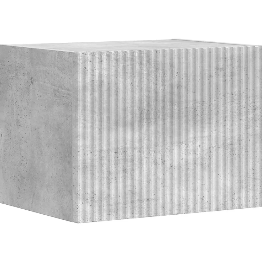 vidaXL Muebles Tv-Conjunto de mueble para TV de pared 4 pcs Gris Concreto