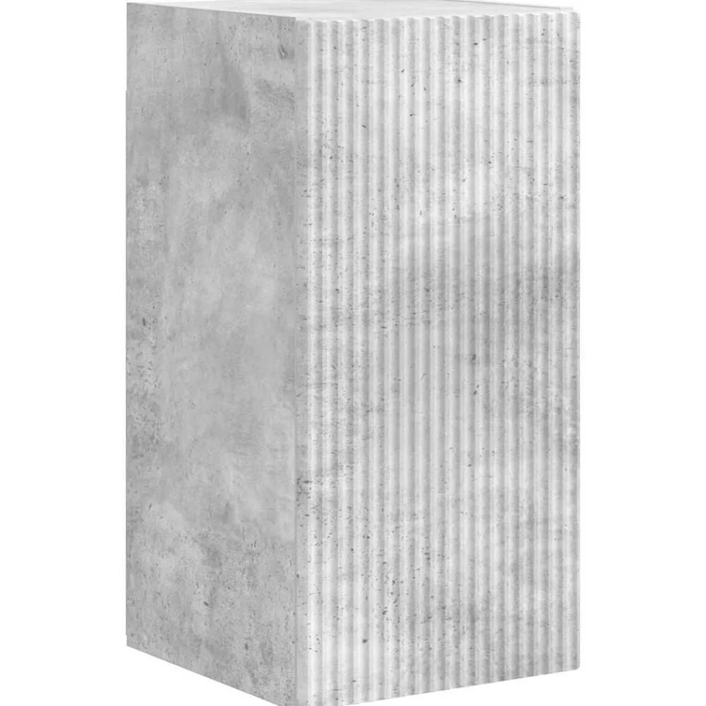 vidaXL Muebles Tv-Conjunto de mueble para TV de pared 4 pcs Gris Concreto