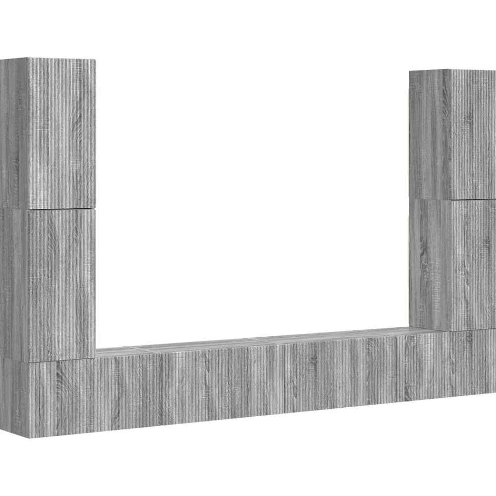 vidaXL Muebles Tv-Conjunto de mueble de TV 8 pcs Madera de ingeniería