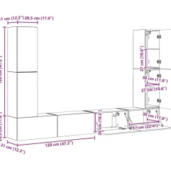 vidaXL Muebles Tv-Conjunto de mueble de TV 8 pcs Madera de ingeniería