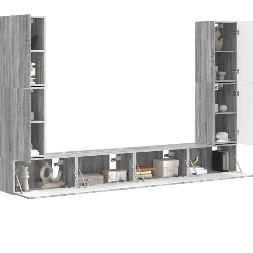 vidaXL Muebles Tv-Conjunto de mueble de TV 8 pcs Madera de ingeniería