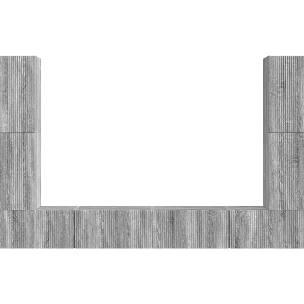 vidaXL Muebles Tv-Conjunto de mueble de TV 8 pcs Madera de ingeniería