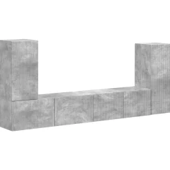 vidaXL Conjunto de mueble de TV 4 pcs Gris Concreto Gris hormigón Online