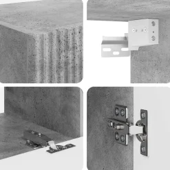 vidaXL Conjunto de mueble de TV 4 pcs Gris Concreto Gris hormig&oacute;n Online