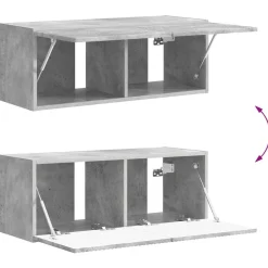 vidaXL Conjunto de mueble de TV 4 pcs Gris Concreto Gris hormig&oacute;n Online