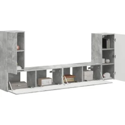vidaXL Conjunto de mueble de TV 4 pcs Gris Concreto Gris hormig&oacute;n Online