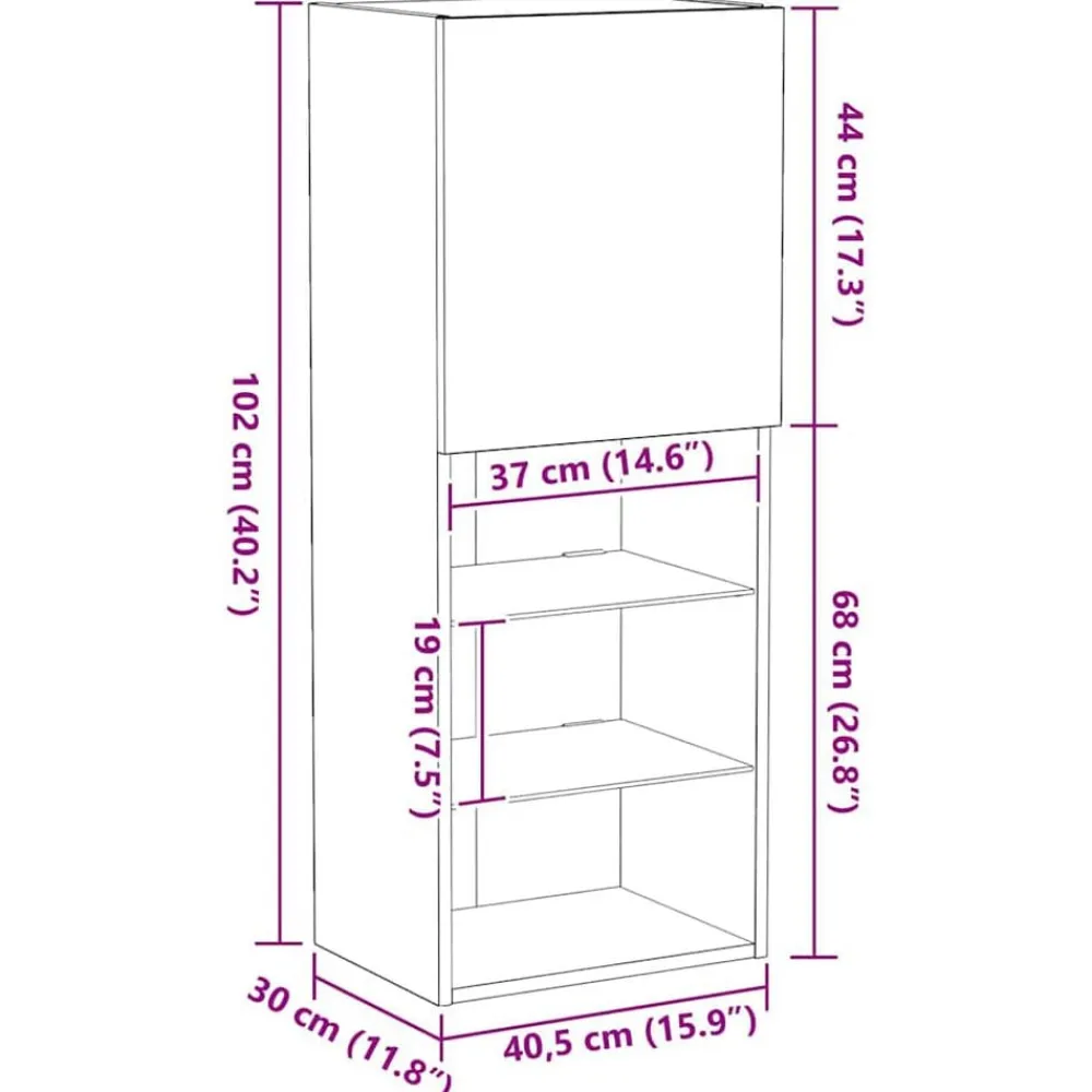 vidaXL Muebles Tv-Conjunto de mueble de TV Madera vieja 40,5 x 30 x 102 cm