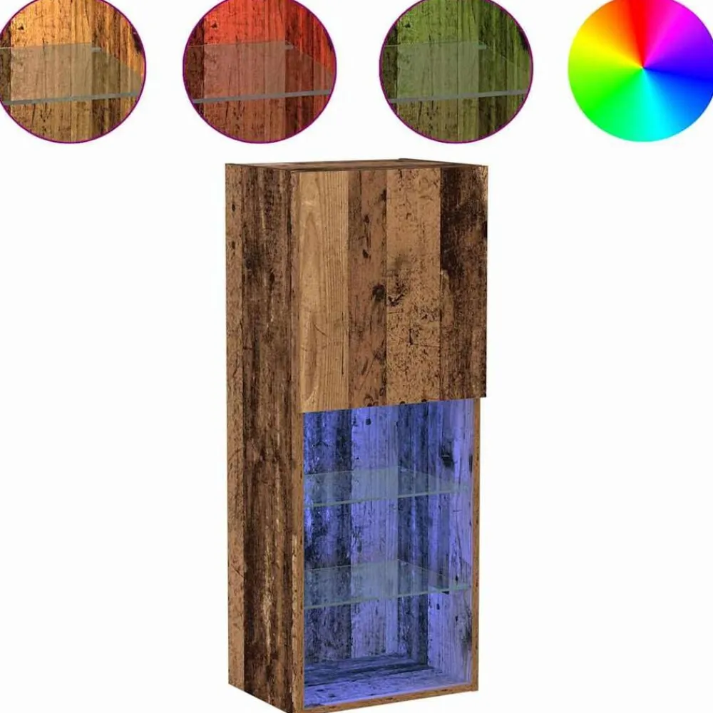 vidaXL Muebles Tv-Conjunto de mueble de TV Madera vieja 40,5 x 30 x 102 cm