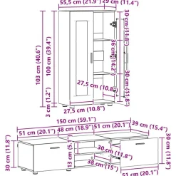 vidaXL Conjuntos De Muebles-Conjunto de mueble de TV con cajón FLORIN