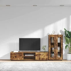 vidaXL Conjuntos De Muebles-Conjunto de mueble de TV con cajón FLORIN