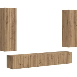 vidaXL Muebles Tv-Conjunto de mueble de TV 3 pcs Roble artesanal