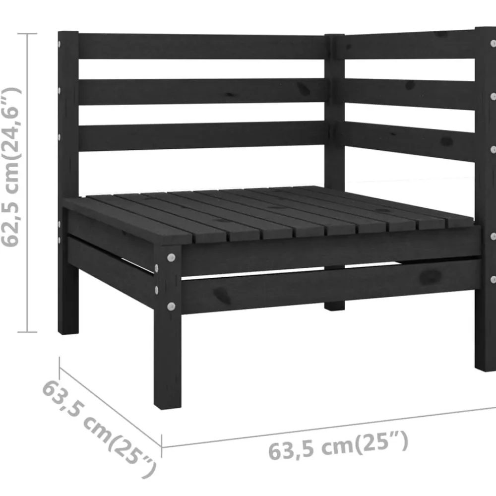 vidaXL Muebles De Jardín-Conjunto de muebles de jardín 3 piezas madera maciza pino