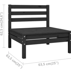 vidaXL Muebles De Jardín-Conjunto de muebles de jardín 3 piezas madera maciza pino