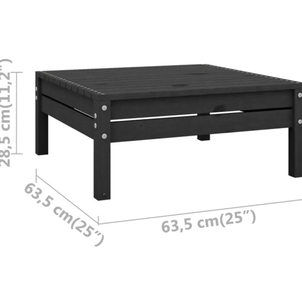 vidaXL Muebles De Jardín-Conjunto de muebles de jardín 3 piezas madera maciza pino