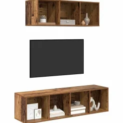 vidaXL Muebles Tv-Conjunto de mueble de TV Montaje en la pared 2 pcs