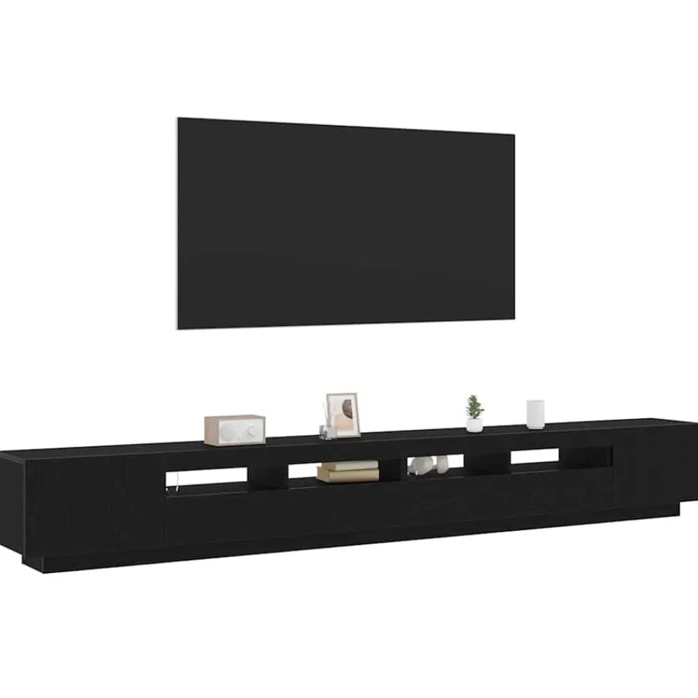 vidaXL Conjunto de mueble de TV 3 pcs Negro 300 x 35 x 40 cm Roble negro Clearance
