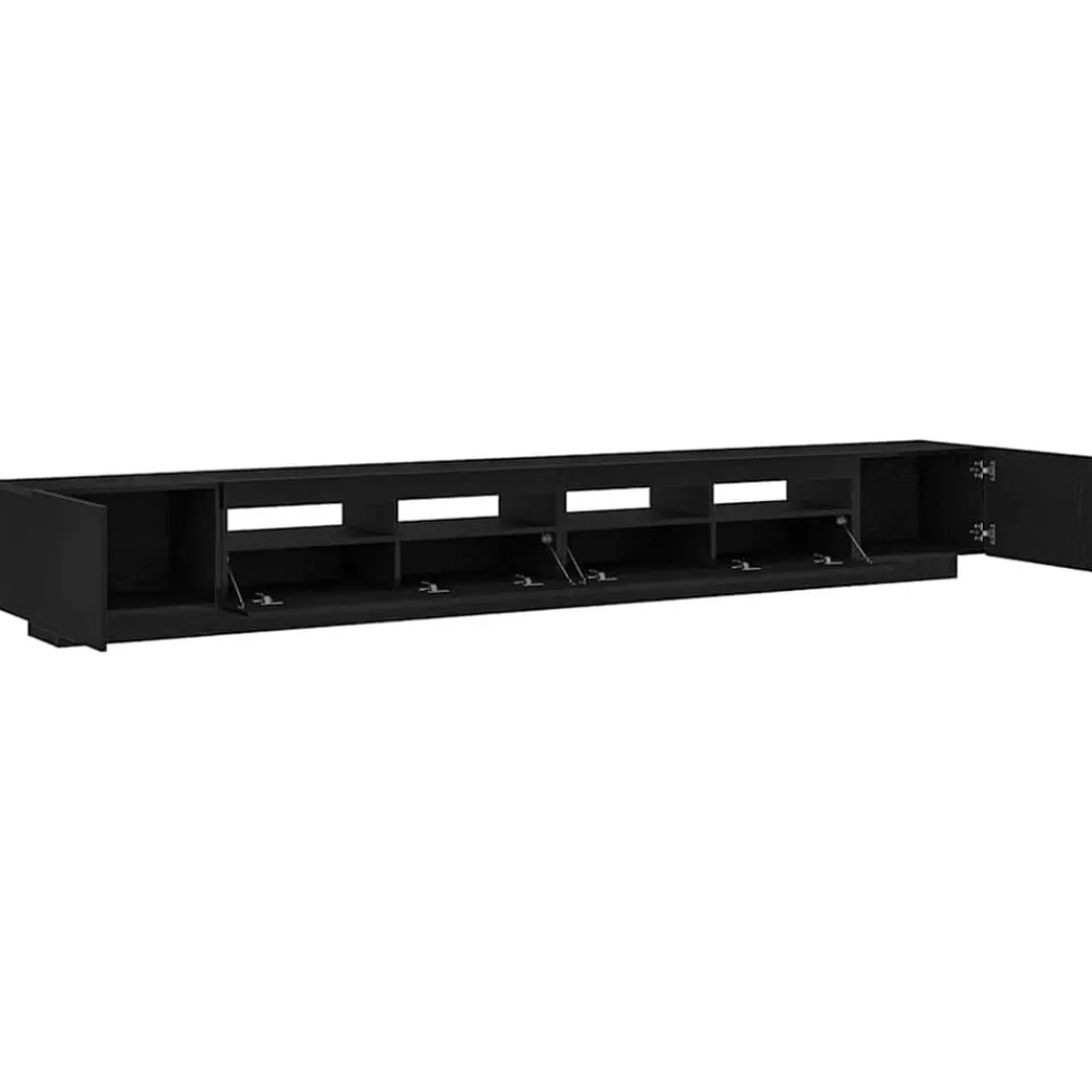 vidaXL Conjunto de mueble de TV 3 pcs Negro 300 x 35 x 40 cm Roble negro Clearance