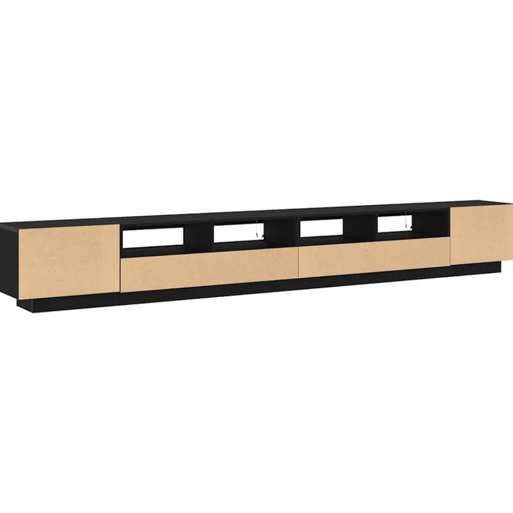 vidaXL Conjunto de mueble de TV 3 pcs Negro 300 x 35 x 40 cm Roble negro Clearance