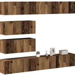 vidaXL Muebles Tv-Conjunto de mueble de TV 6 piezas montado la pared madera vieja