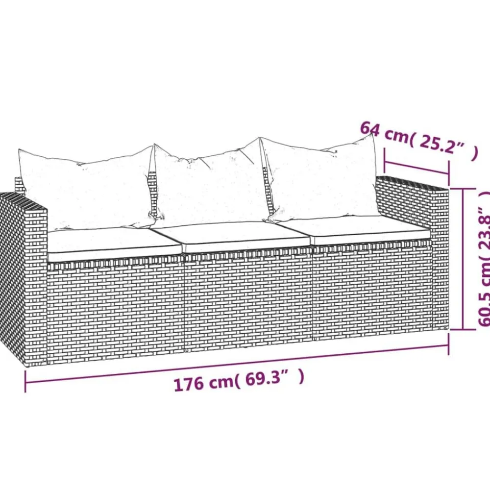 vidaXL Conjunto de muebles de jardín ratán sintético Negro Online