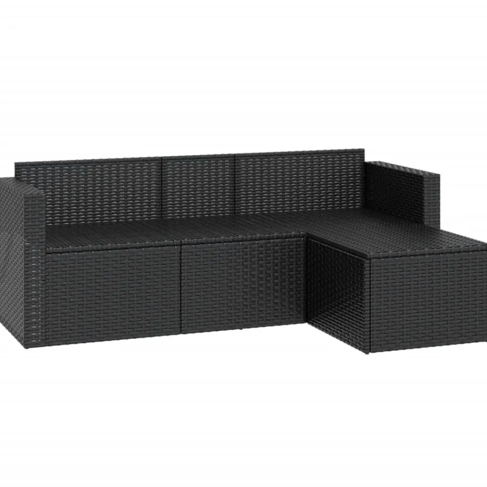 vidaXL Conjunto de muebles de jardín ratán sintético Negro Online