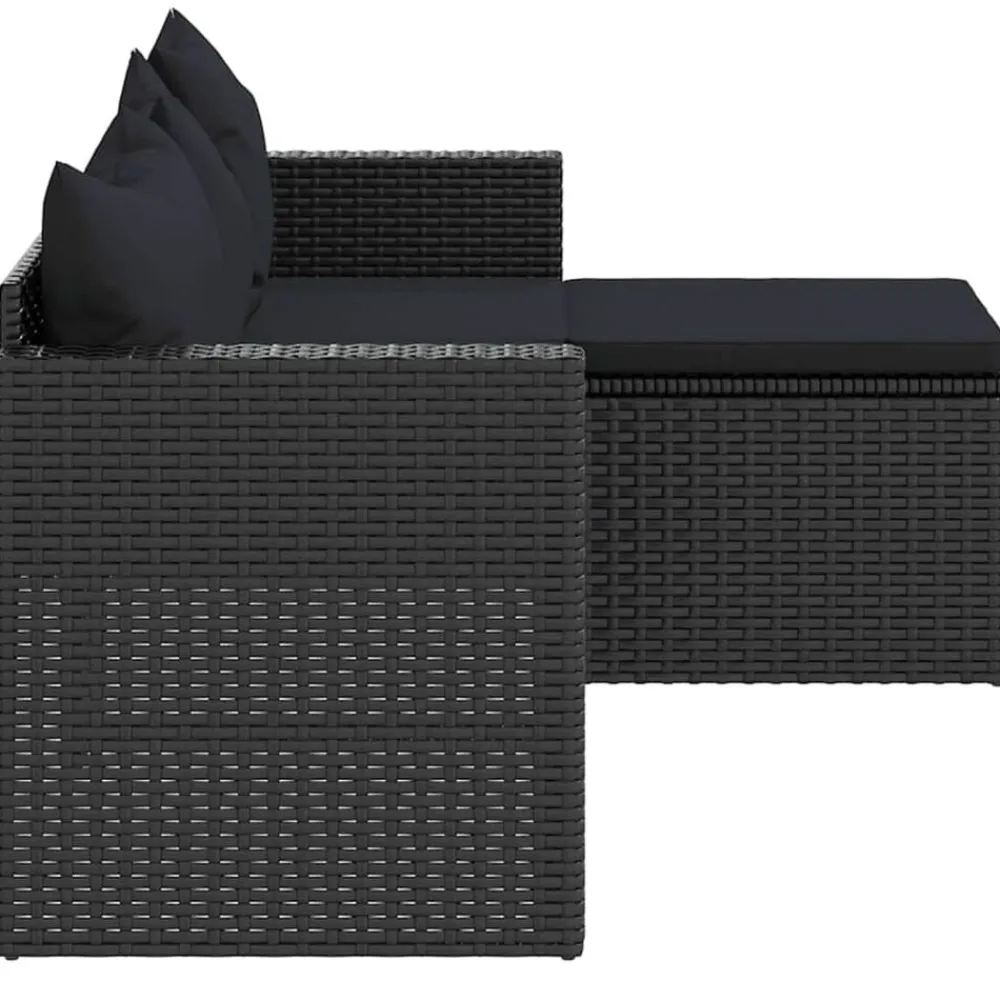 vidaXL Conjunto de muebles de jardín ratán sintético Negro Online