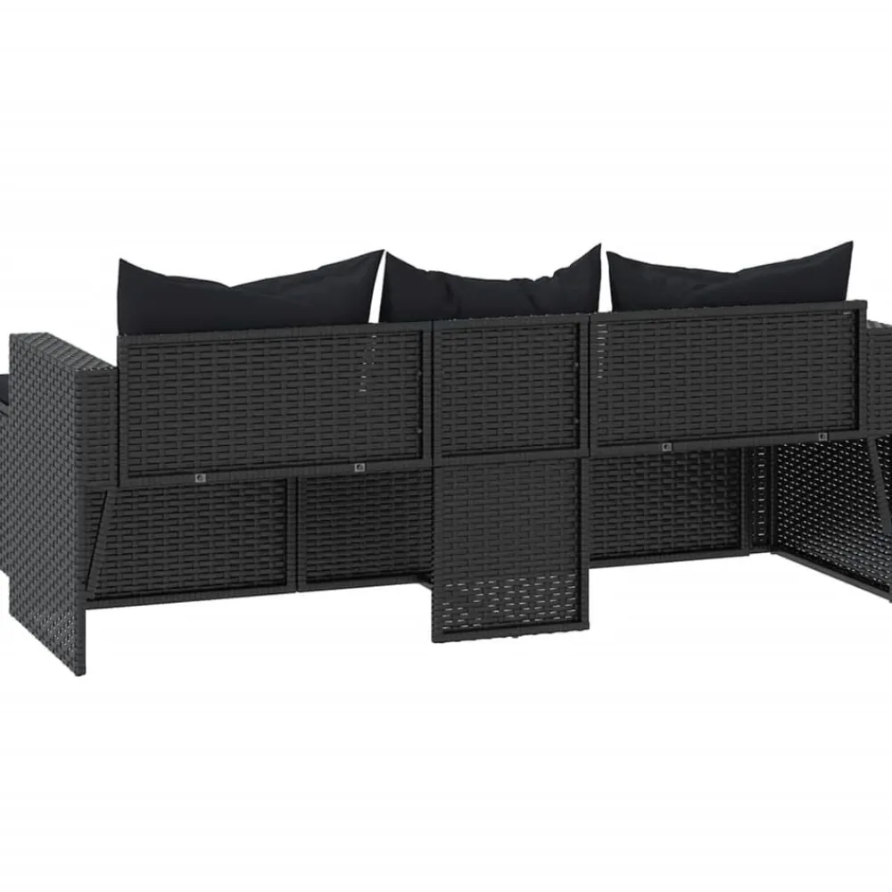 vidaXL Conjunto de muebles de jardín ratán sintético Negro Online