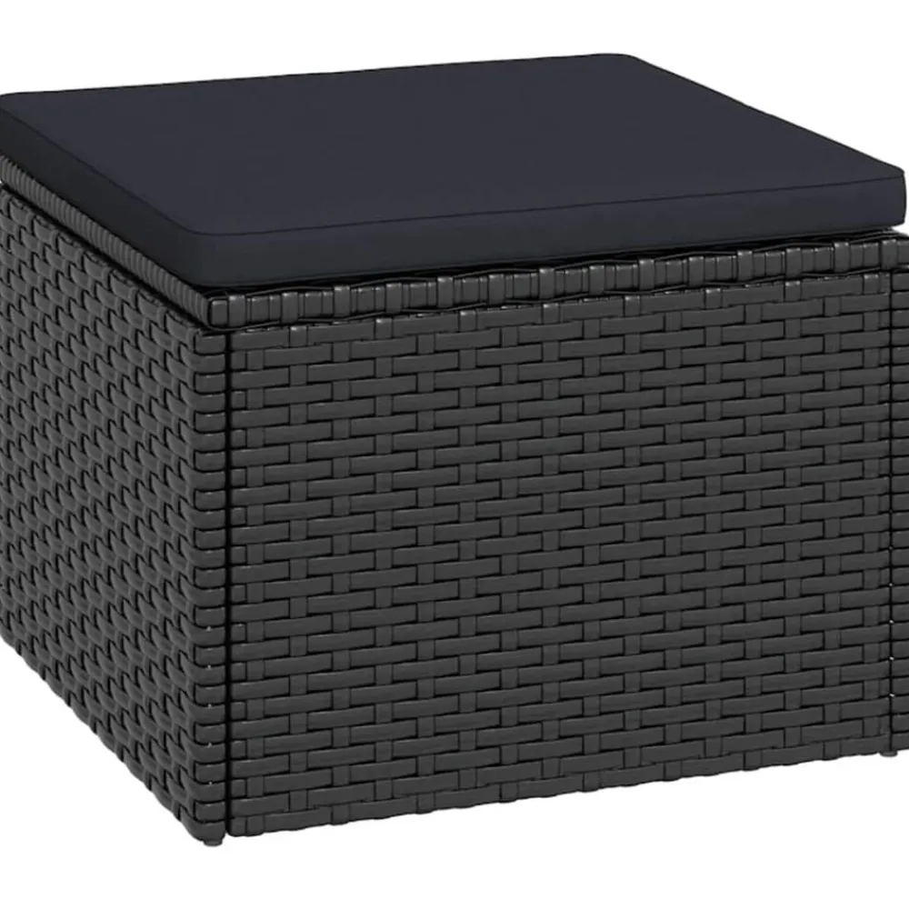 vidaXL Conjunto de muebles de jardín ratán sintético Negro Online