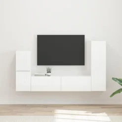 vidaXL Muebles Tv-Conjunto de mueble de TV 4 pcs Madera de ingeniería