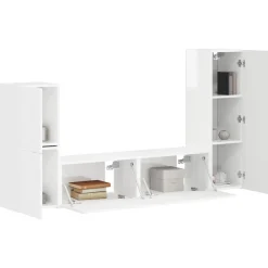 vidaXL Muebles Tv-Conjunto de mueble de TV 4 pcs Madera de ingeniería