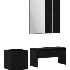 vidaXL Conjunto de muebles de recibidor 5 pcs Madera de ingeniería Roble negro Clearance
