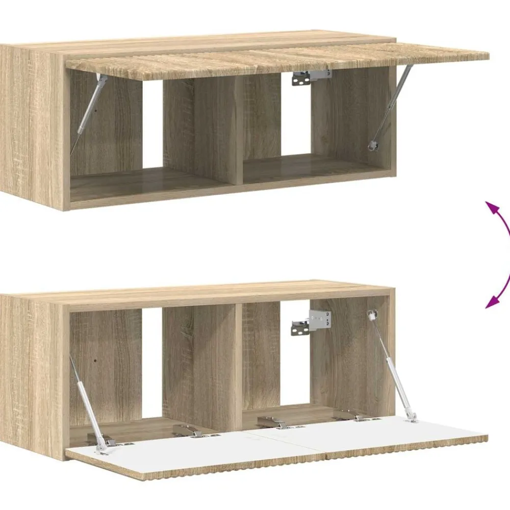 vidaXL Muebles Tv-Conjunto de mueble de TV Montaje en la pared 3 pcs