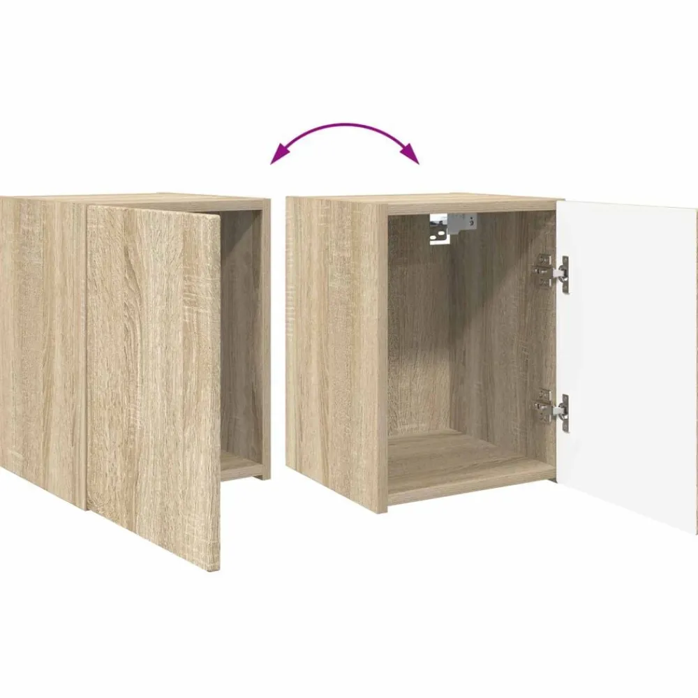 vidaXL Muebles Tv-Conjunto de mueble de TV Montaje en la pared 3 pcs