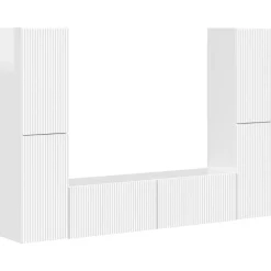 vidaXL Conjunto de mueble de TV 6 pcs Madera de ingeniería brillante