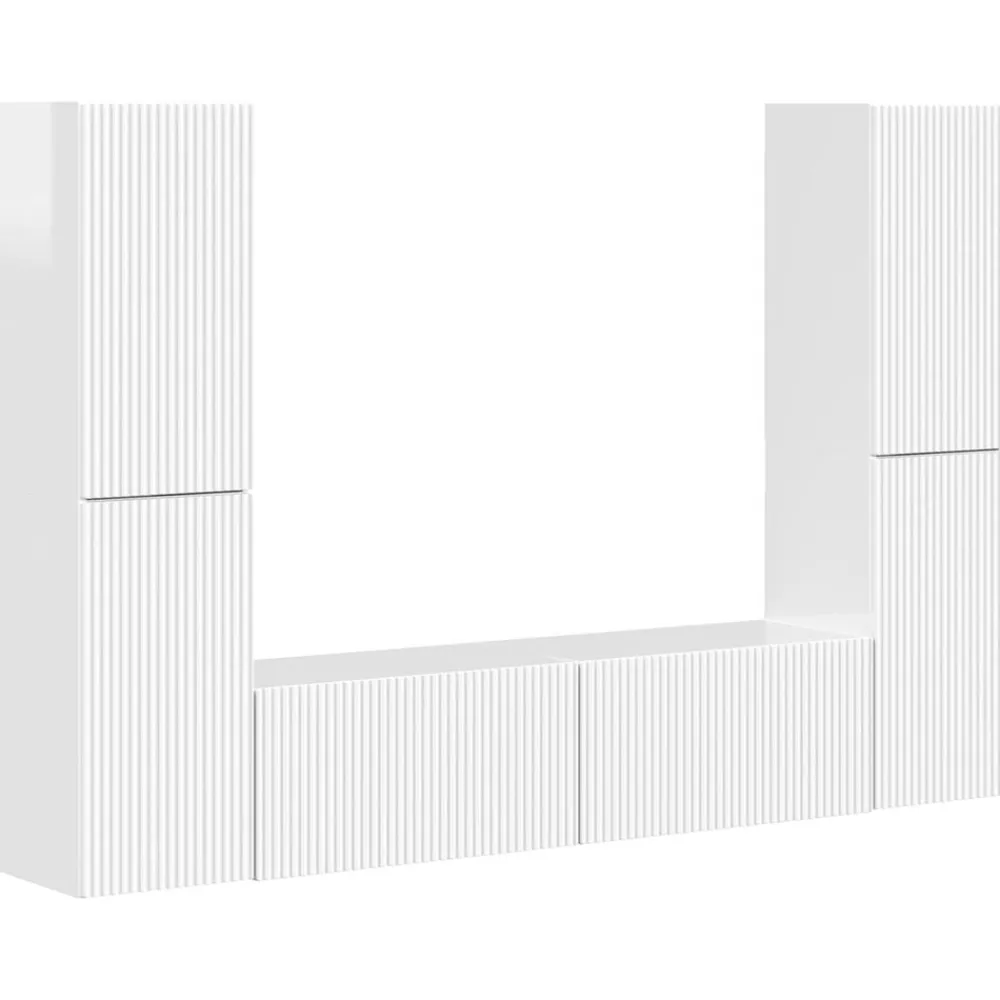 vidaXL Conjunto de mueble de TV 6 pcs Madera de ingeniería brillante