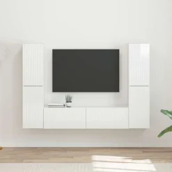 vidaXL Conjunto de mueble de TV 6 pcs Madera de ingeniería brillante