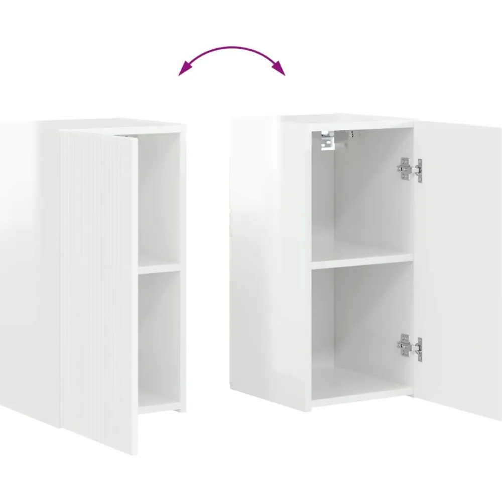 vidaXL Conjunto de mueble de TV 6 pcs Madera de ingeniería brillante
