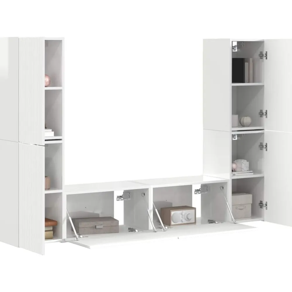 vidaXL Conjunto de mueble de TV 6 pcs Madera de ingeniería brillante