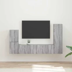 vidaXL Muebles Tv-Conjunto de mueble de TV 4 pcs Madera de ingeniería