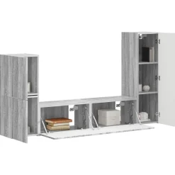 vidaXL Muebles Tv-Conjunto de mueble de TV 4 pcs Madera de ingeniería