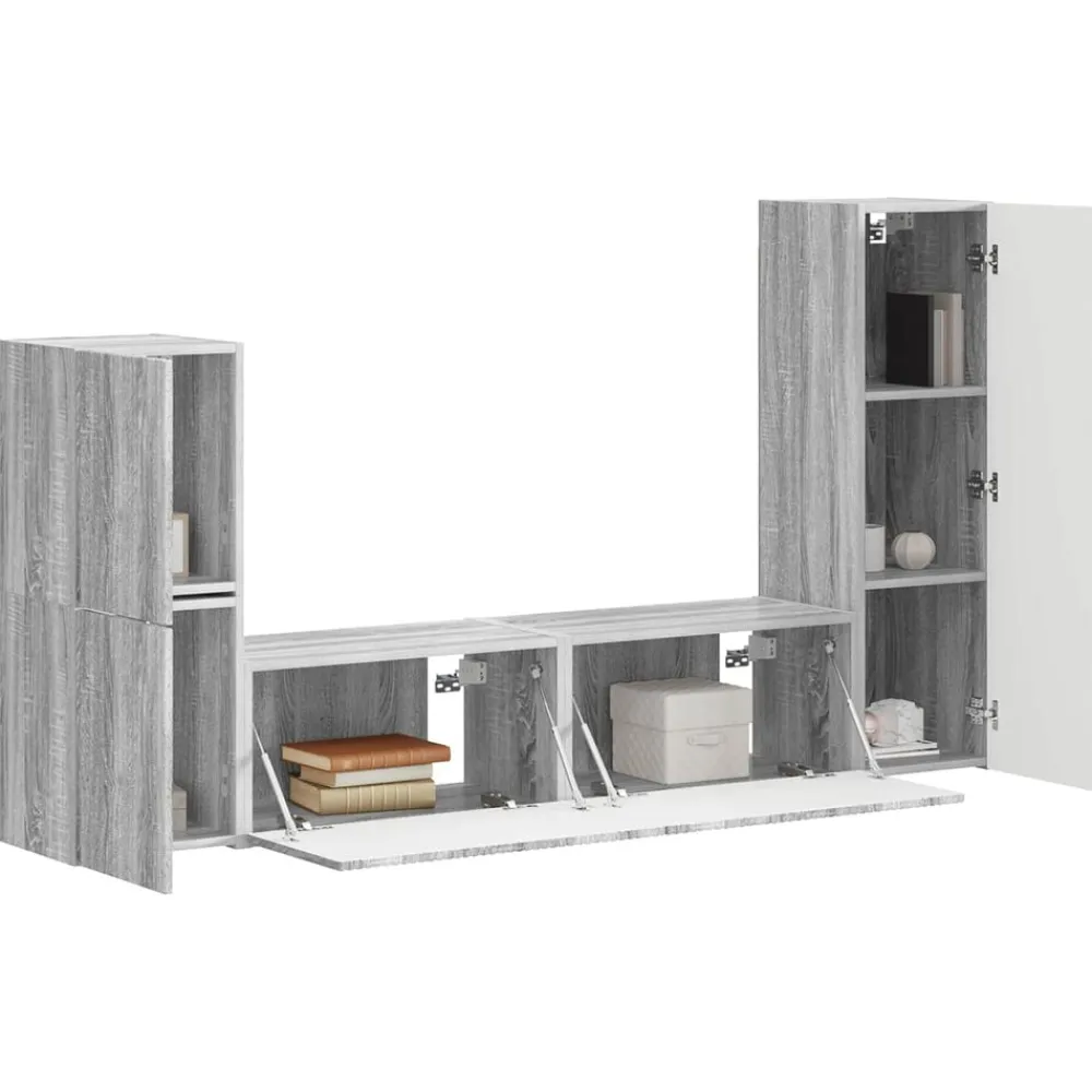vidaXL Muebles Tv-Conjunto de mueble de TV 4 pcs Madera de ingeniería