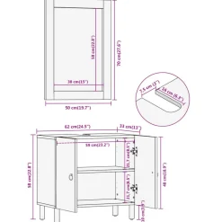 vidaXL Conjunto de muebles de baño 2 piezas madera maciza de mango Discount