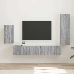 vidaXL Muebles Tv-Conjunto de mueble de TV 4 pcs Madera de ingeniería